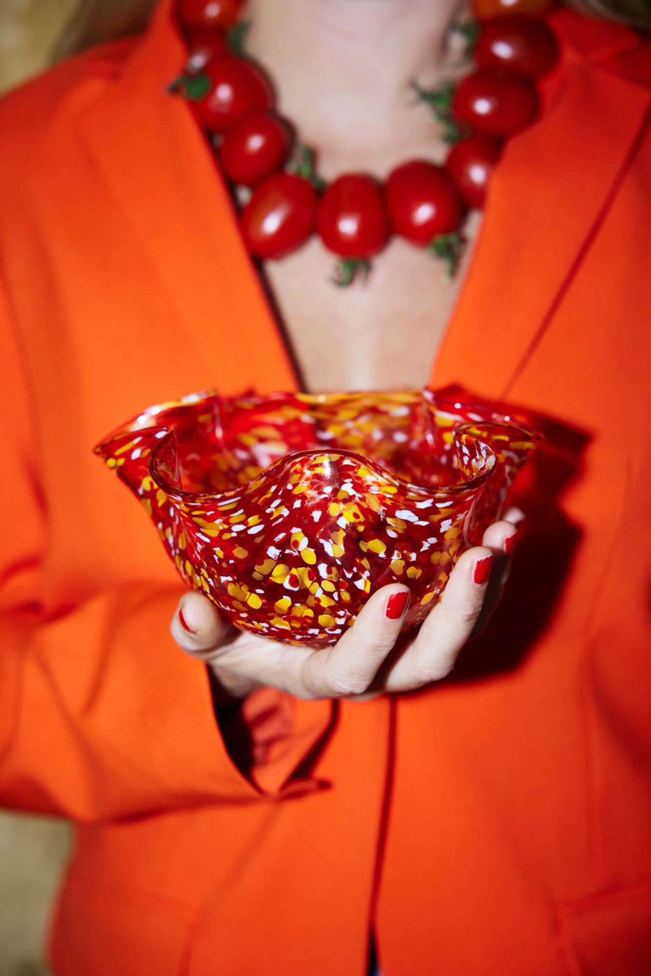 Skål Cara, small, rød/orange